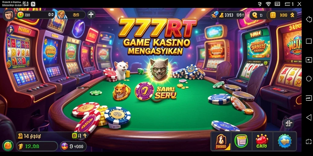 Tampilan utama gameplay Kasino di 777RT yang memukau.