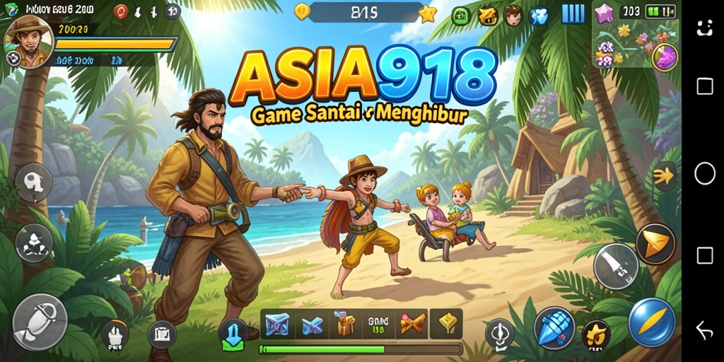 Screenshot menunjukkan gameplay yang menghibur dan penuh warna dari ASIA918.